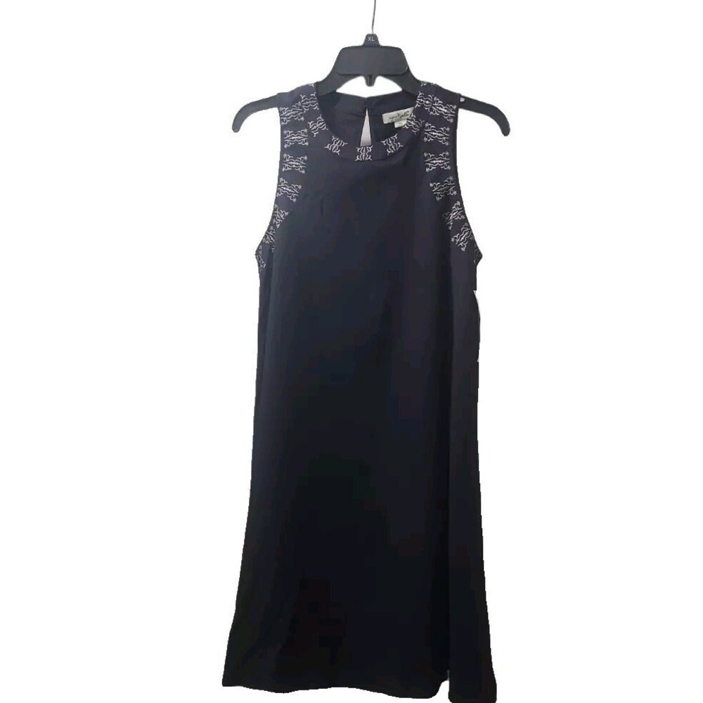 Simply Noelle‎ Black Dress Sleeveless Embroidered Neck Casual XS
